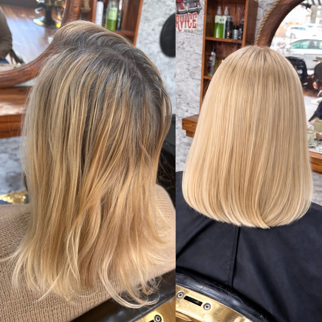 Blond-Coloration vorher und nachher